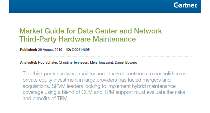 Gartner Third Party Maintenance Marketplace